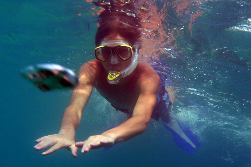 Adrian snorkeling